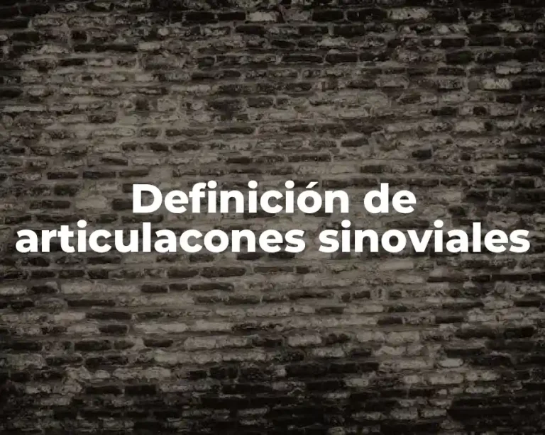 Definición de articulacones sinoviales