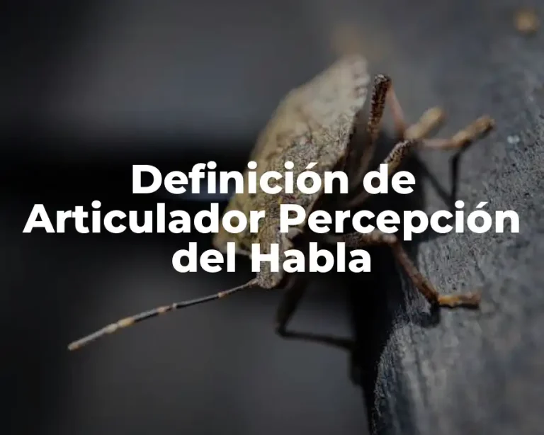 Definición de Articulador Percepción del Habla
