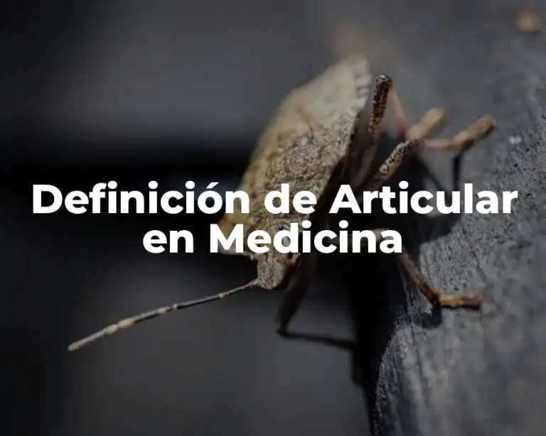 Definición de Articular en Medicina