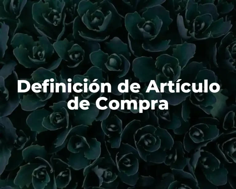 Definición de Artículo de Compra