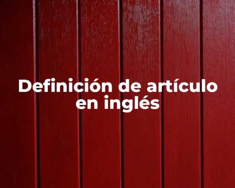 Definición de artículo en inglés