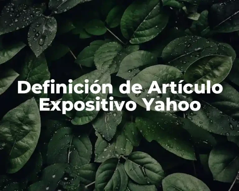 Definición de Artículo Expositivo Yahoo