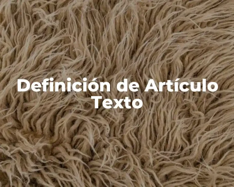 Definición de Artículo Texto