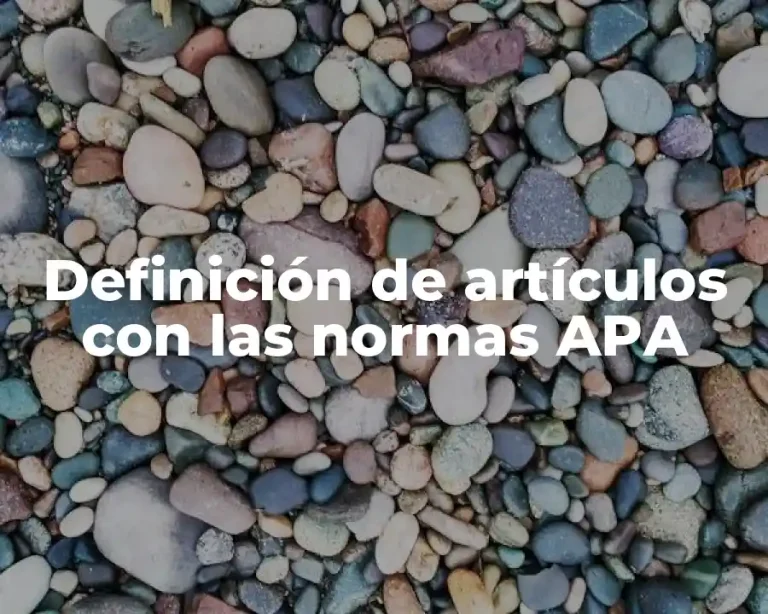 Definición de artículos con las normas APA