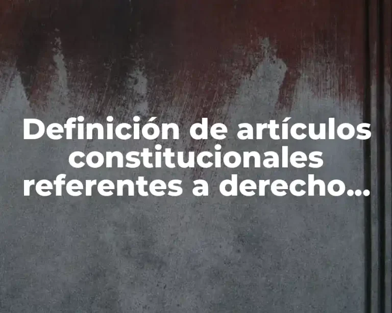 Definición de artículos constitucionales referentes a derecho laboral