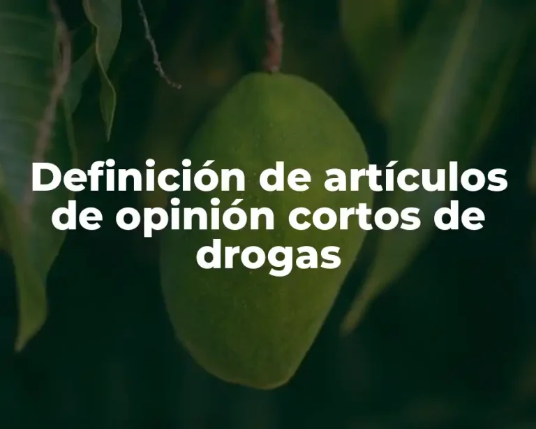 Definición de artículos de opinión cortos de drogas