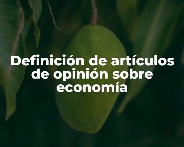 Definición de artículos de opinión sobre economía