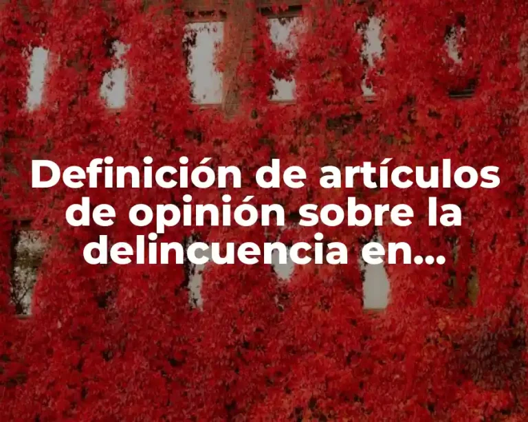 Definición de artículos de opinión sobre la delincuencia en comunidades