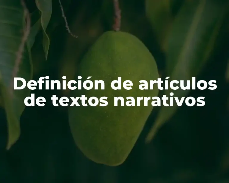 Definición de artículos de textos narrativos