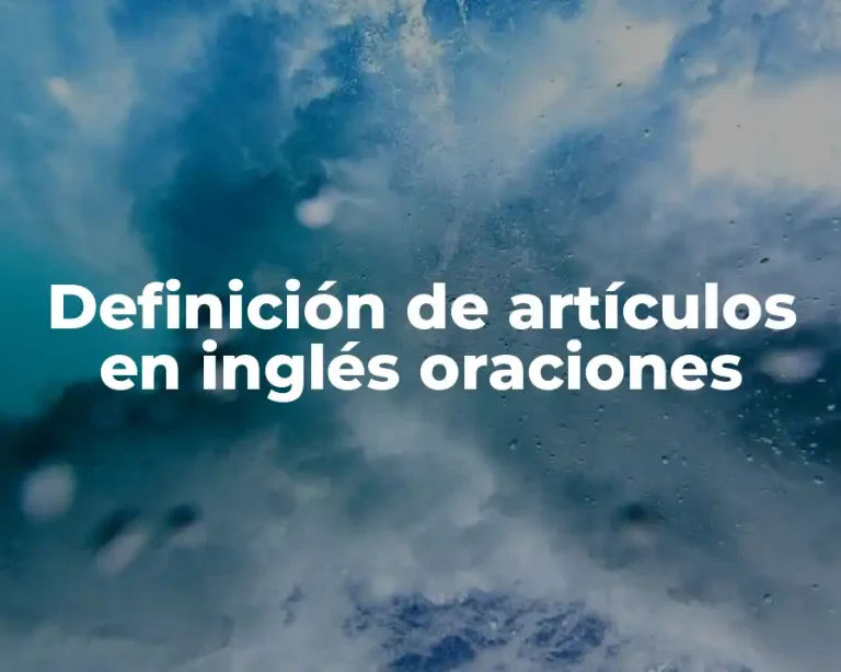 Definición de artículos en inglés oraciones