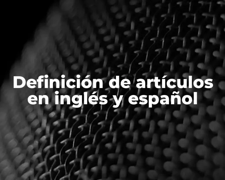 Definición de artículos en inglés y español
