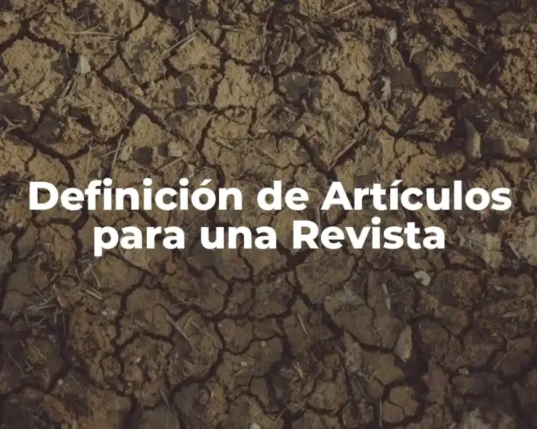 Definición de Artículos para una Revista