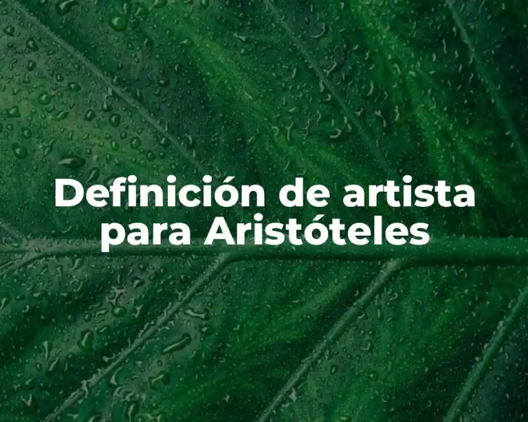 Definición de artista para Aristóteles
