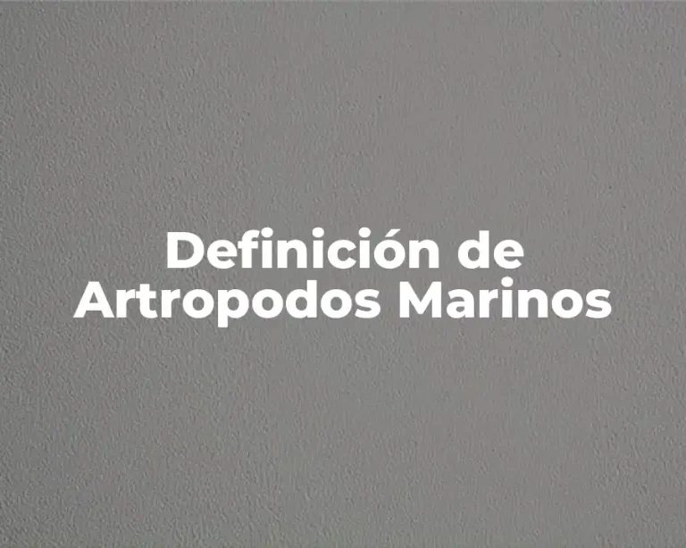 Definición de Artropodos Marinos