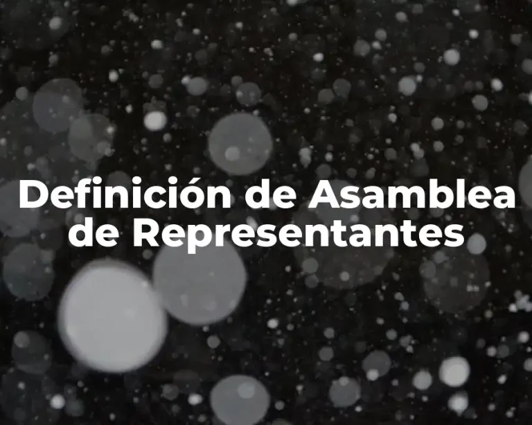 Definición de Asamblea de Representantes
