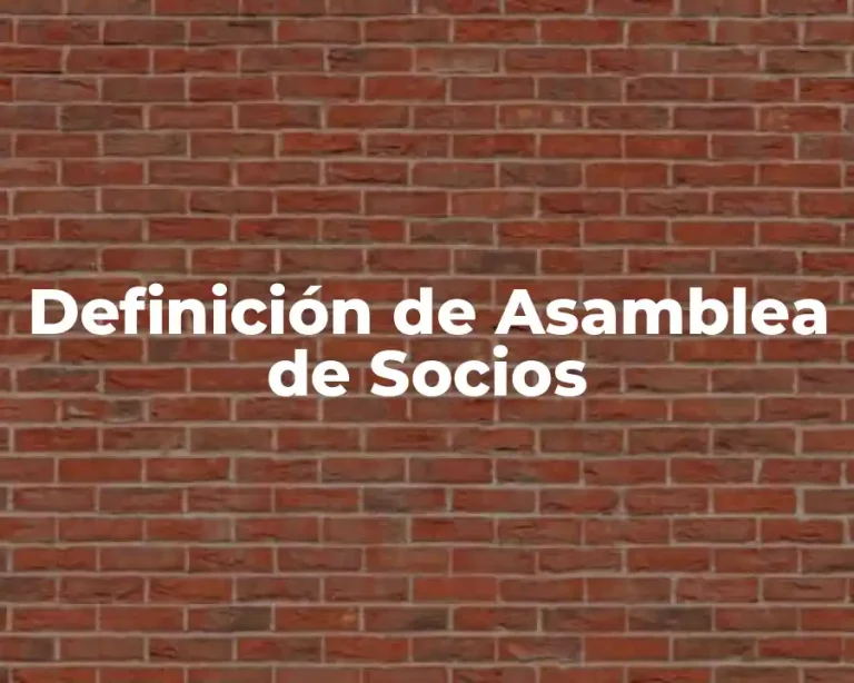 Definición de Asamblea de Socios