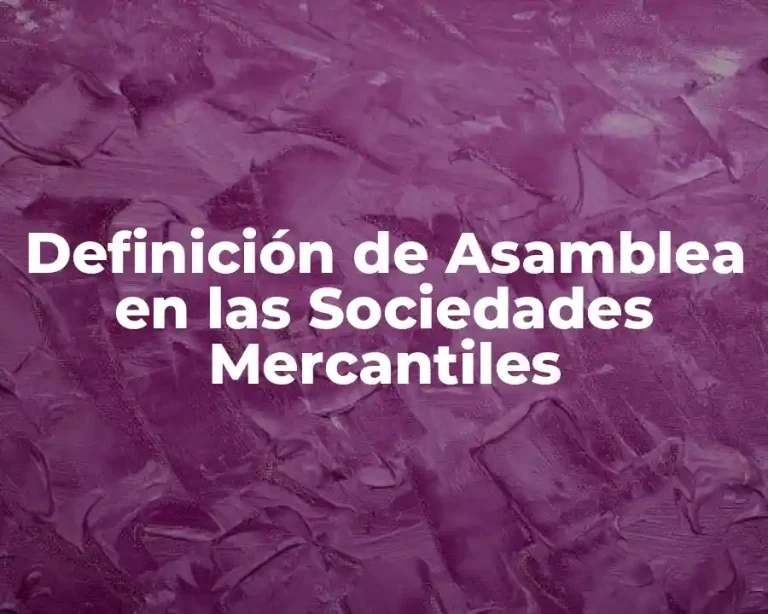 Definición de Asamblea en las Sociedades Mercantiles