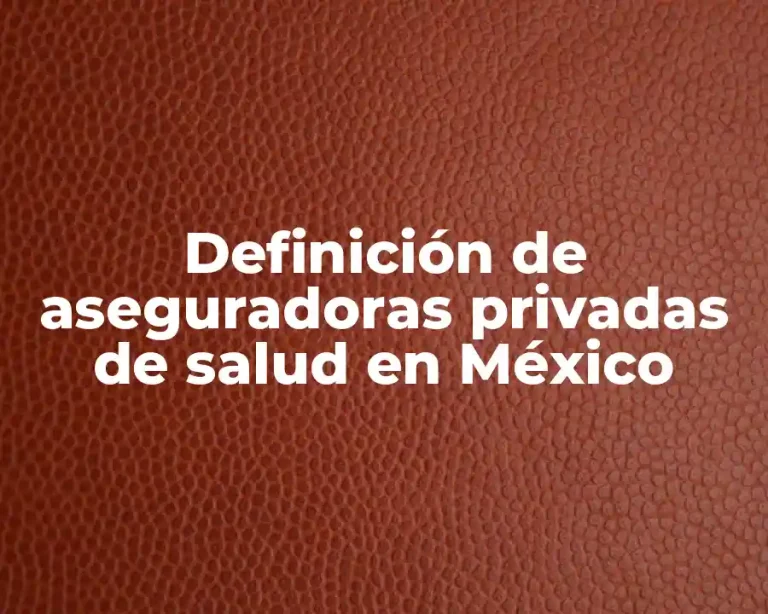 Definición de aseguradoras privadas de salud en México