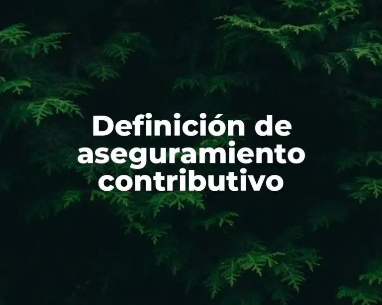 Definición de aseguramiento contributivo