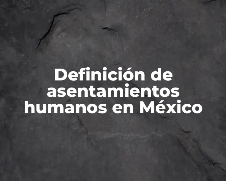 Definición de asentamientos humanos en México