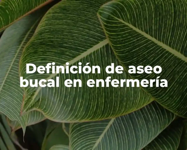 Definición de aseo bucal en enfermería
