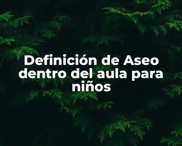 Definición de Aseo dentro del aula para niños
