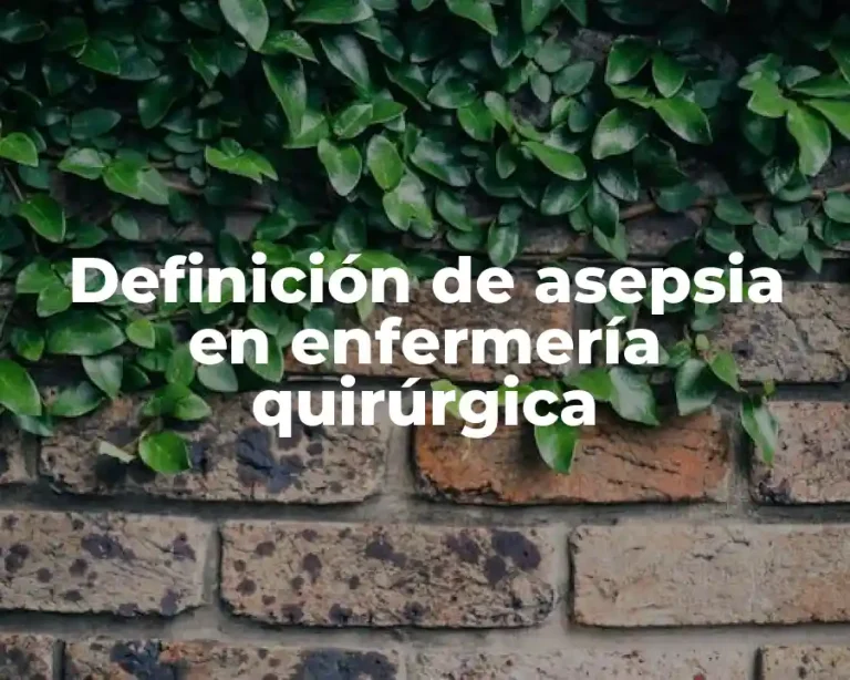 Definición de asepsia en enfermería quirúrgica