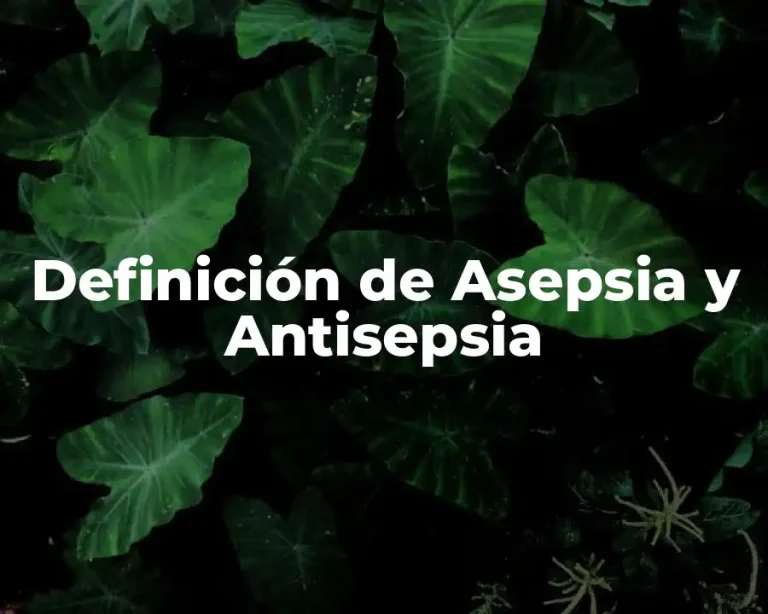 Definición de Asepsia y Antisepsia
