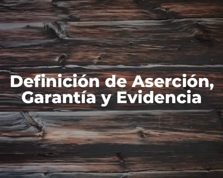Definición de Aserción, Garantía y Evidencia