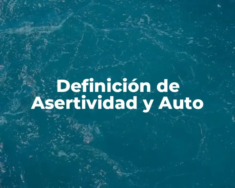 Definición de Asertividad y Auto