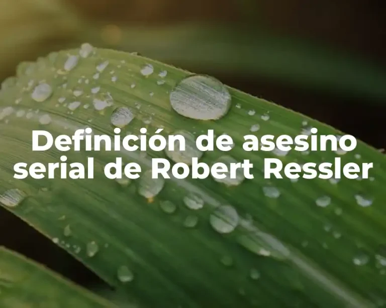 Definición de asesino serial de Robert Ressler