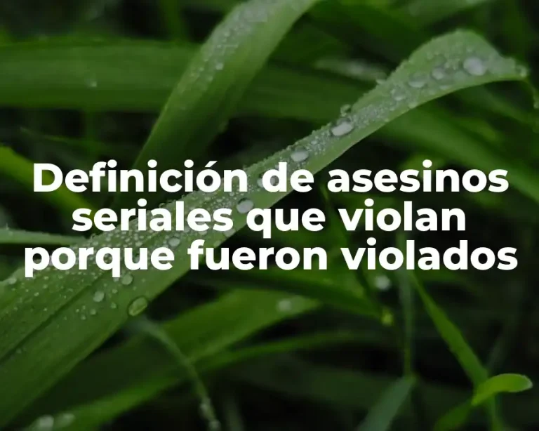 Definición de asesinos seriales que violan porque fueron violados