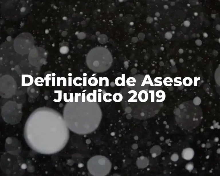 Definición de Asesor Jurídico 2019