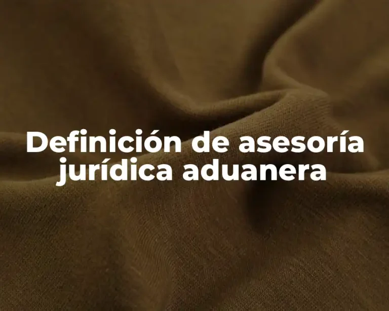 Definición de asesoría jurídica aduanera