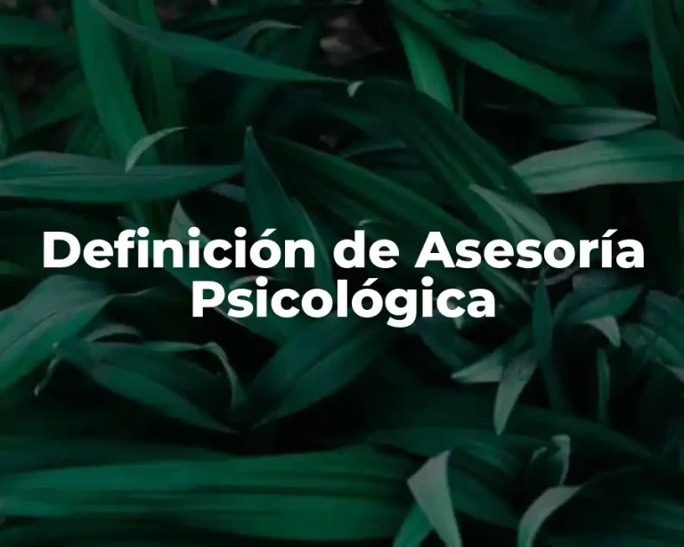 Definición de Asesoría Psicológica