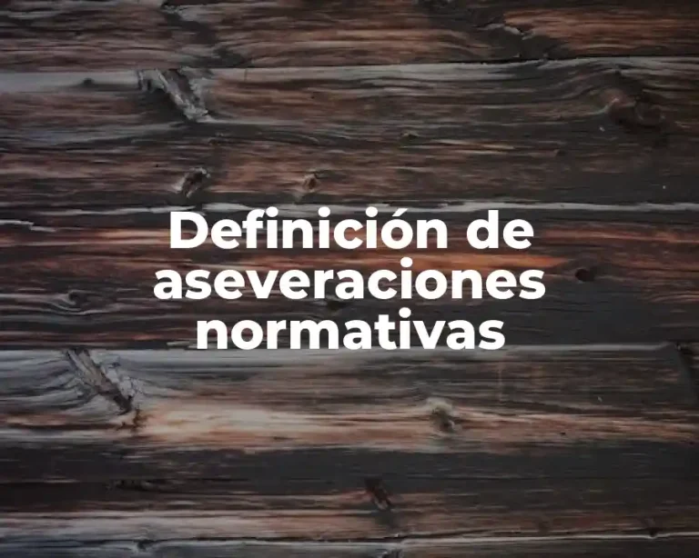 Definición de aseveraciones normativas