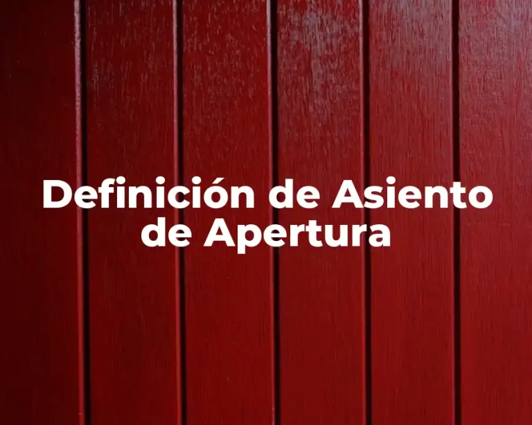 Definición de Asiento de Apertura