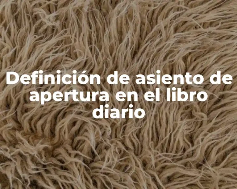Definición de asiento de apertura en el libro diario