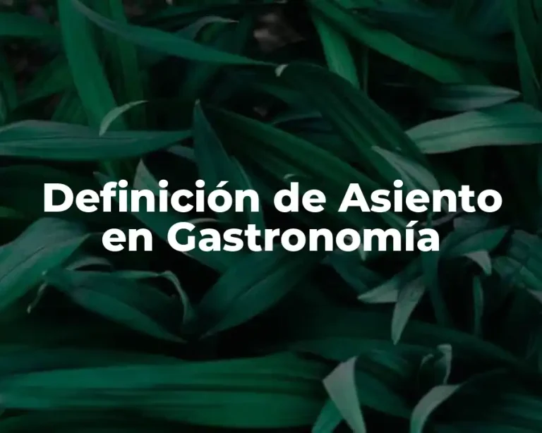 Definición de Asiento en Gastronomía