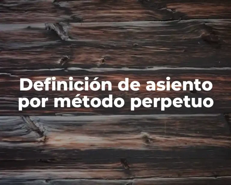 Definición de asiento por método perpetuo