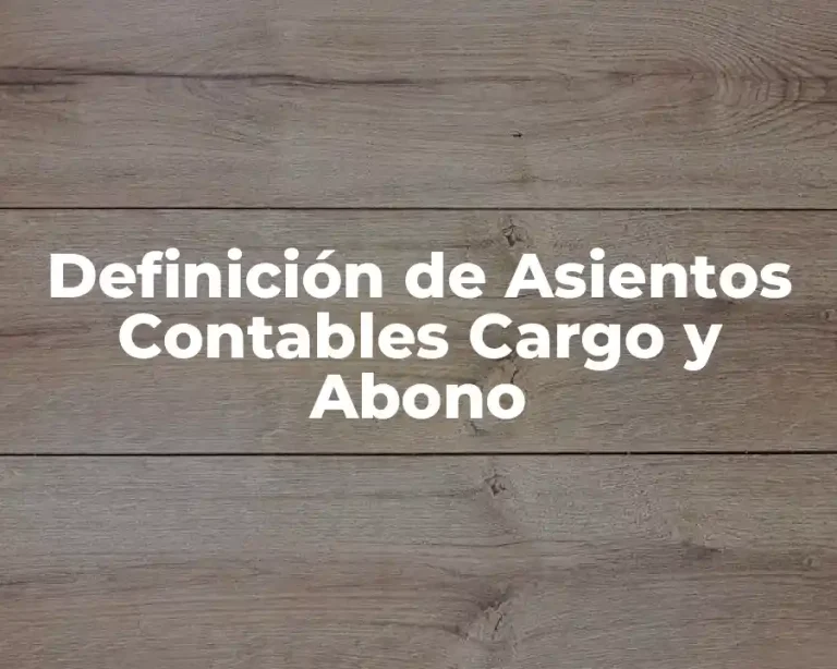 Definición de Asientos Contables Cargo y Abono