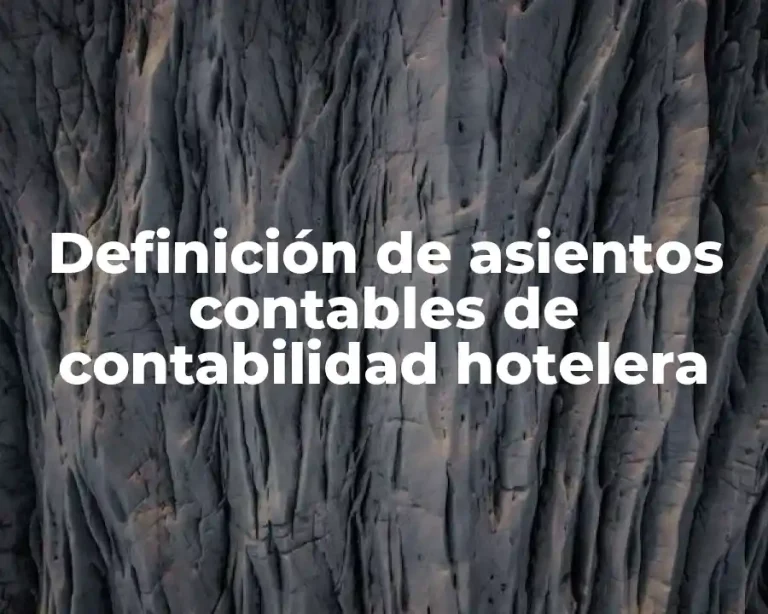 Definición de asientos contables de contabilidad hotelera