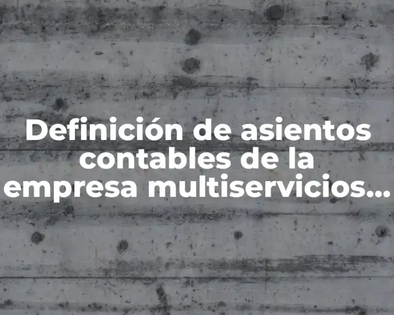 Definición de asientos contables de la empresa multiservicios s a