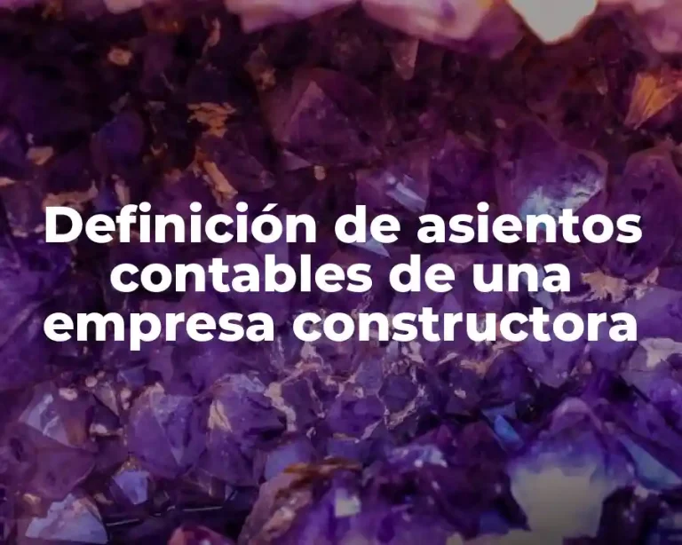 Definición de asientos contables de una empresa constructora