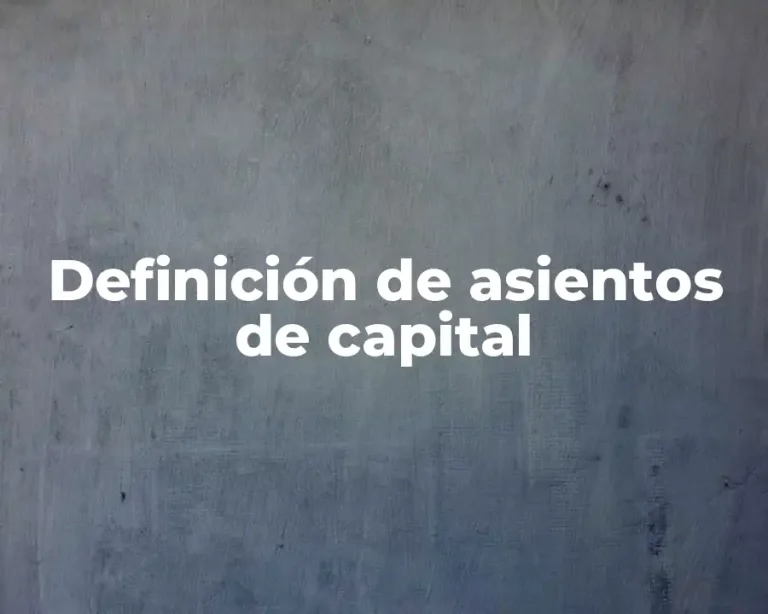 Definición de asientos de capital