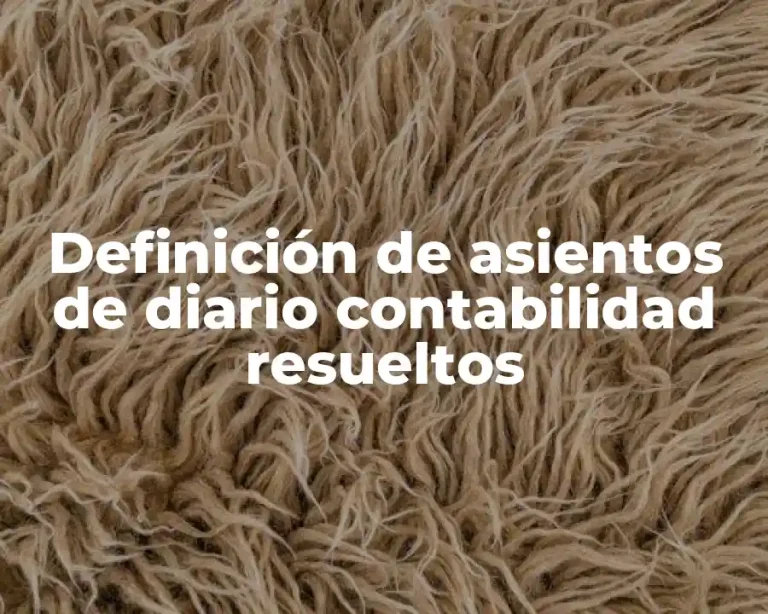 Definición de asientos de diario contabilidad resueltos