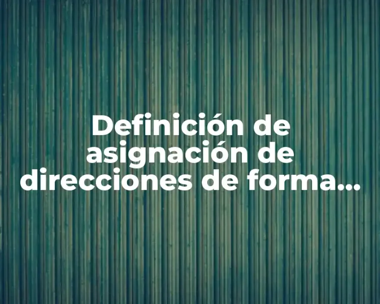 Definición de asignación de direcciones de forma manual