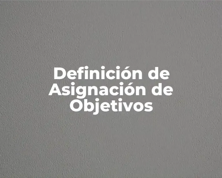 Definición de Asignación de Objetivos