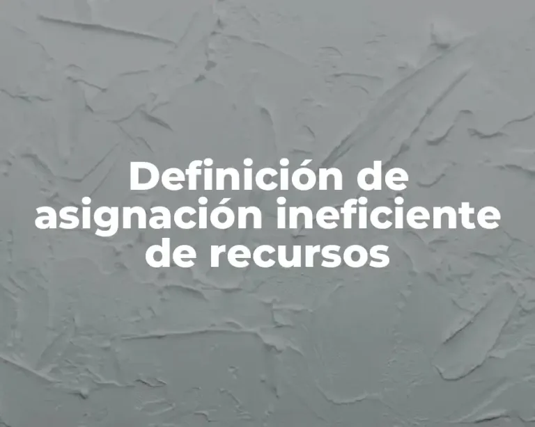 Definición de asignación ineficiente de recursos