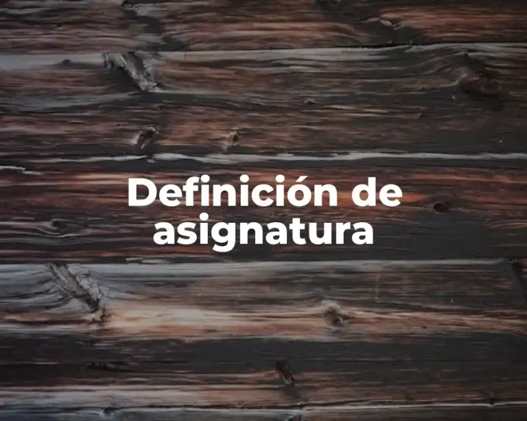Definición de asignatura